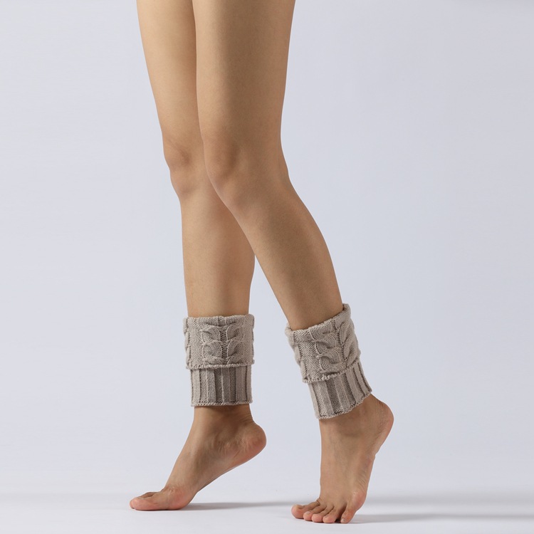 Winter Cable Knit Boot Cuffs Elastic Crochet Leg Warmer Sock Thermal Boot Topper